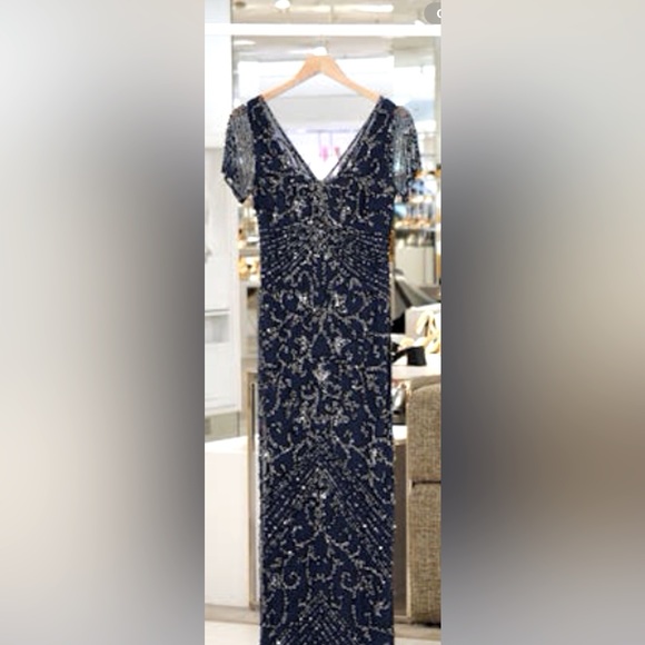 Pissarro Nights Beaded Mesh Gown - Picture 1 of 6